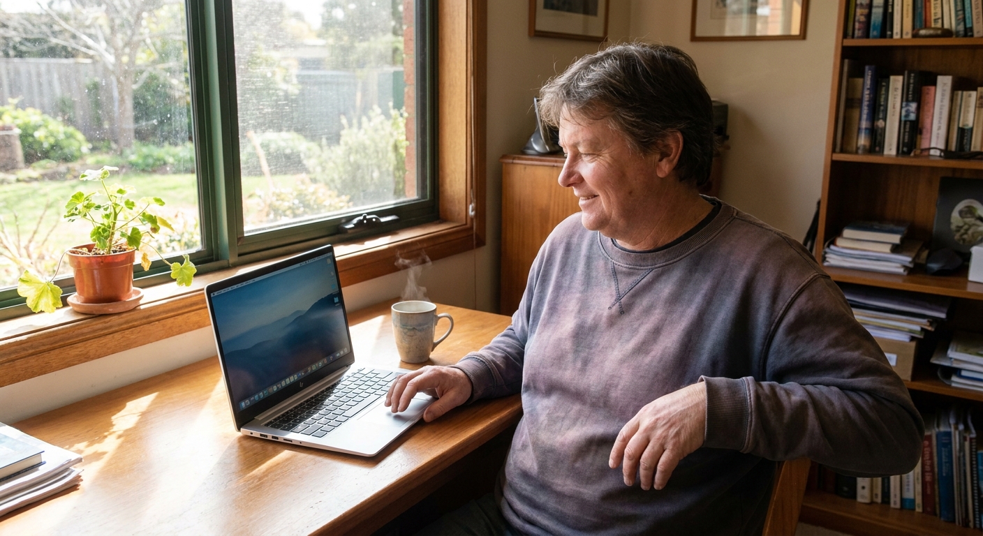 Computer cleaning in Bayles (3981) — a local resident at home with a clean, fast, dust-free computer running cool and quiet