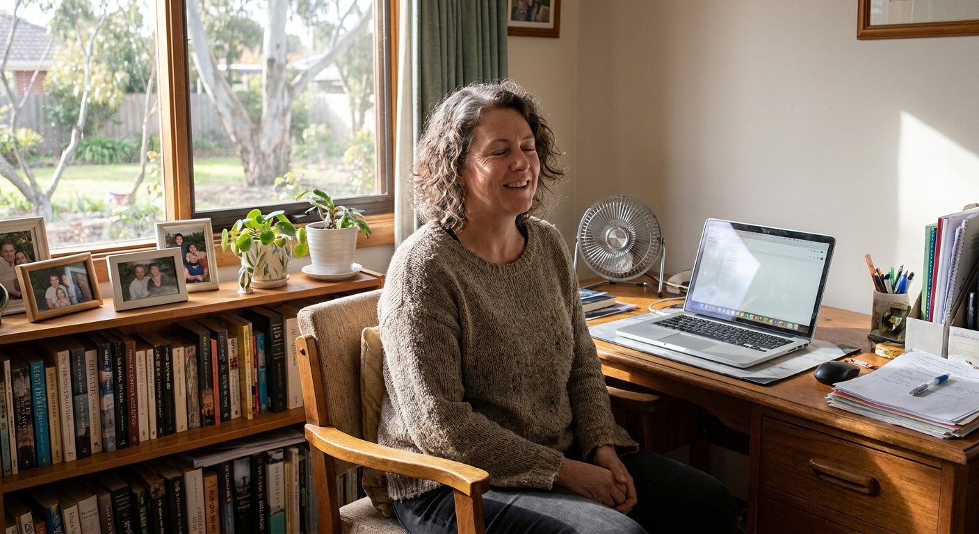 Computer cleaning in Bayswater (3153) — a local resident at home with a clean, fast, dust-free computer running cool and quiet