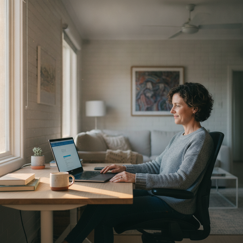 Computer cleaning in Beaconsfield (2015) — a local resident at home with a clean, fast, dust-free computer running cool and quiet