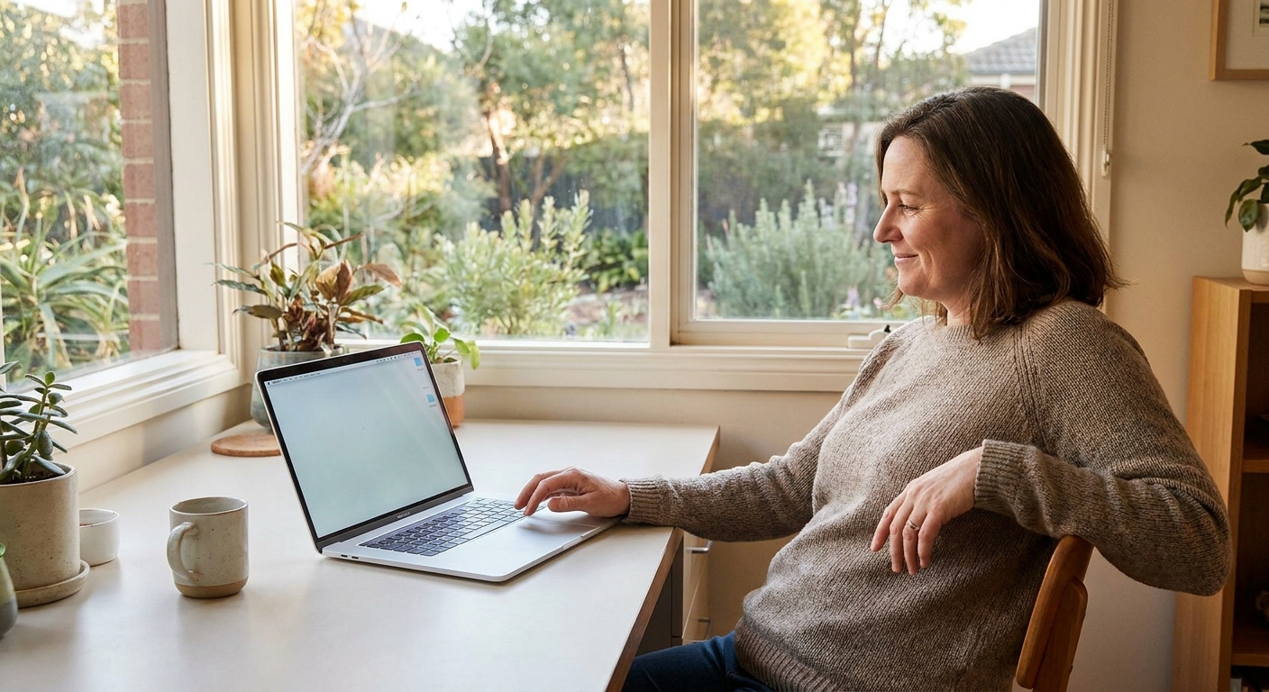 Professional computer clean-out in Beaumaris (3193) — a happy Victoria resident at home with a spotless, fast, quiet machine