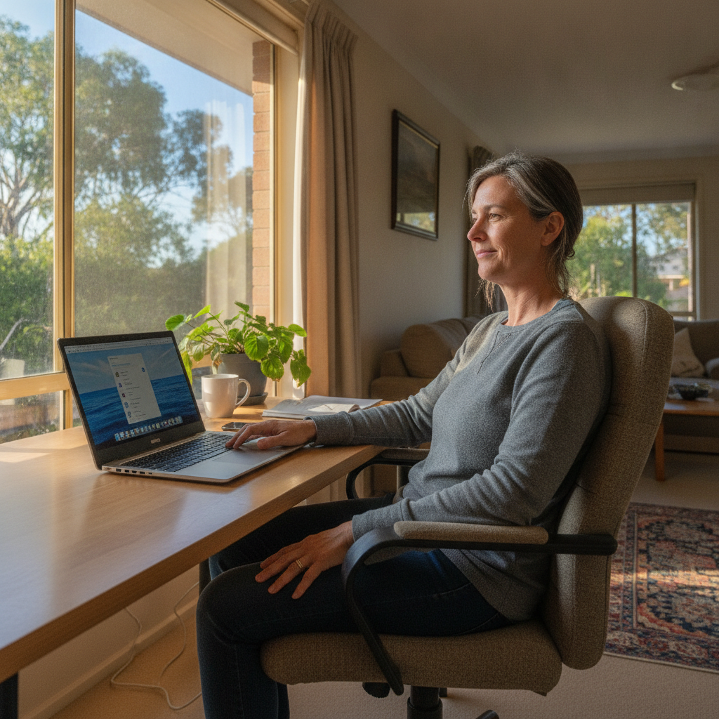 Computer cleaning in Beckenham (6107) — a local resident at home with a clean, fast, dust-free computer running cool and quiet