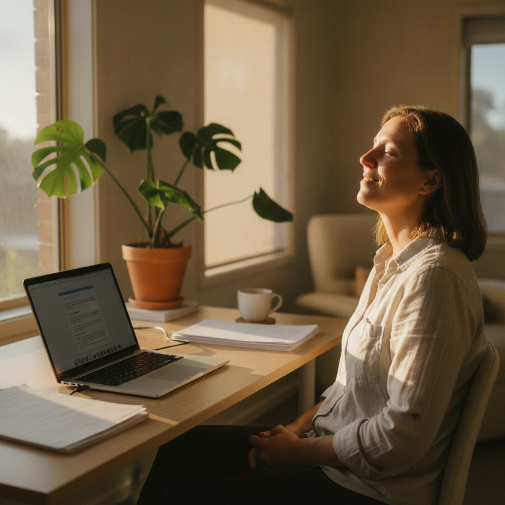 Professional computer clean-out in Bedford (6052) — a happy Western Australia resident at home with a spotless, fast, quiet machine