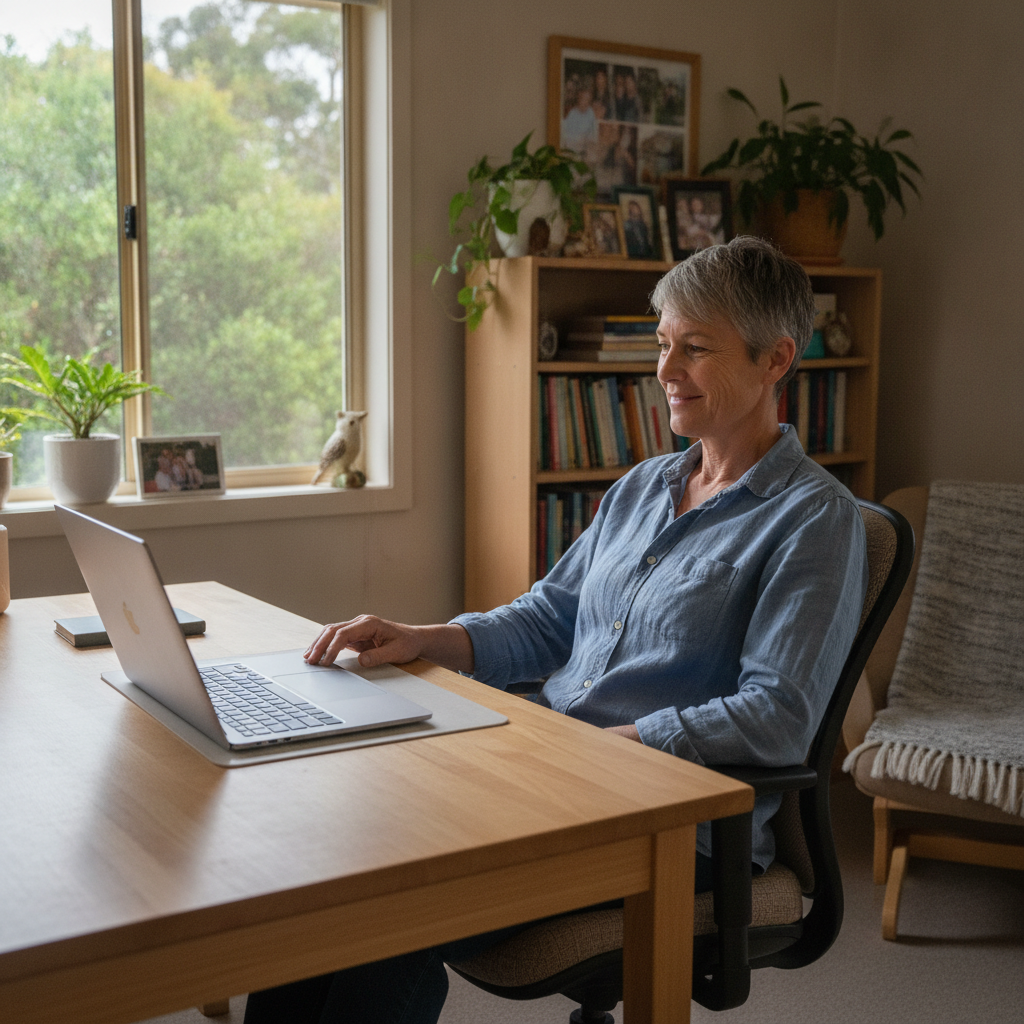 Professional computer clean-out in Beecroft Peninsula (2540) — a happy New South Wales resident at home with a spotless, fast, quiet machine