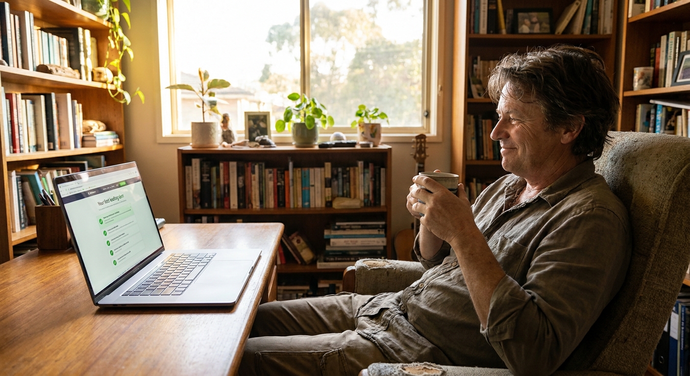 Computer cleaning in Belconnen (2616) — a local resident at home with a clean, fast, dust-free computer running cool and quiet