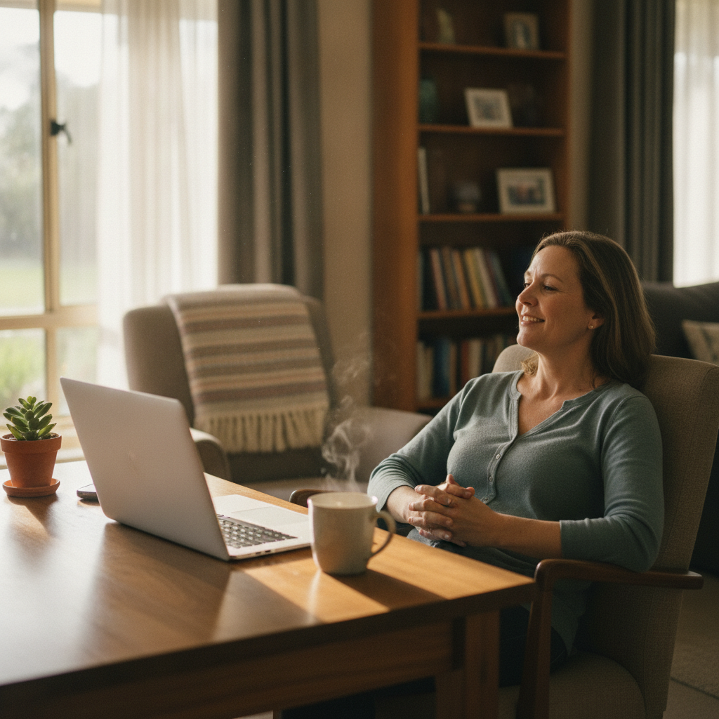 Computer cleaning in Belgravia (2800) — a local resident at home with a clean, fast, dust-free computer running cool and quiet