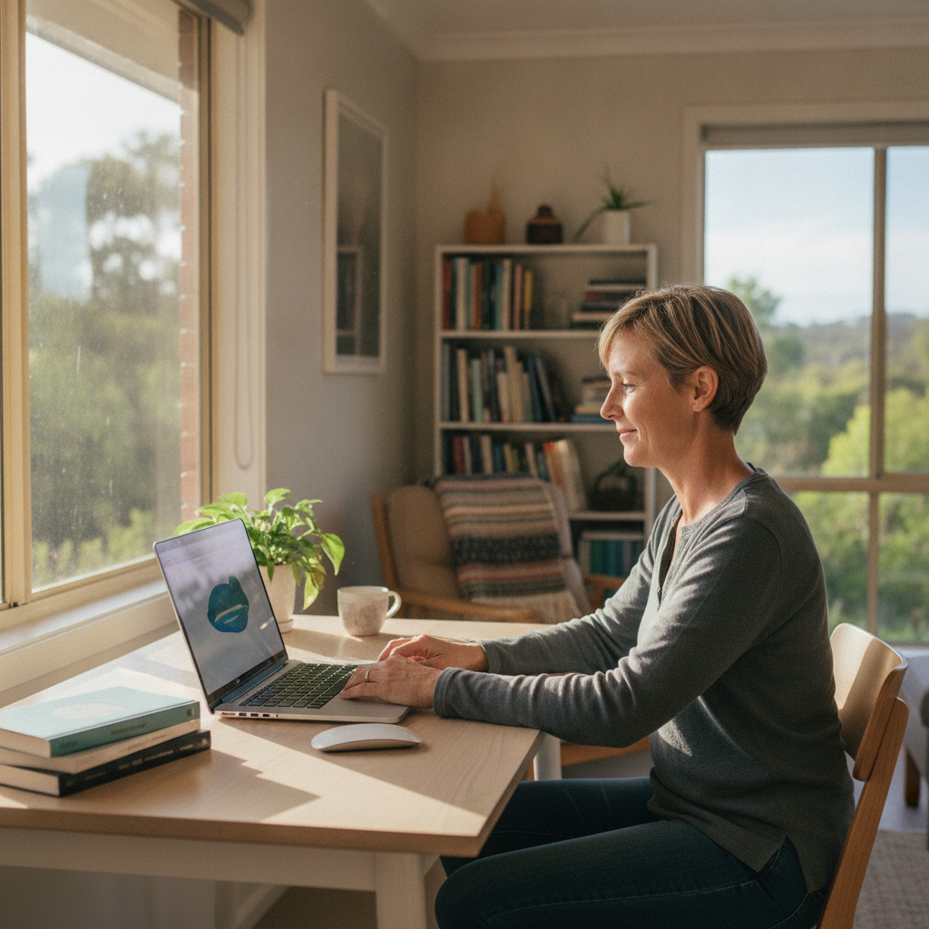Professional computer clean-out in Bellawongarah (2535) — a happy New South Wales resident at home with a spotless, fast, quiet machine