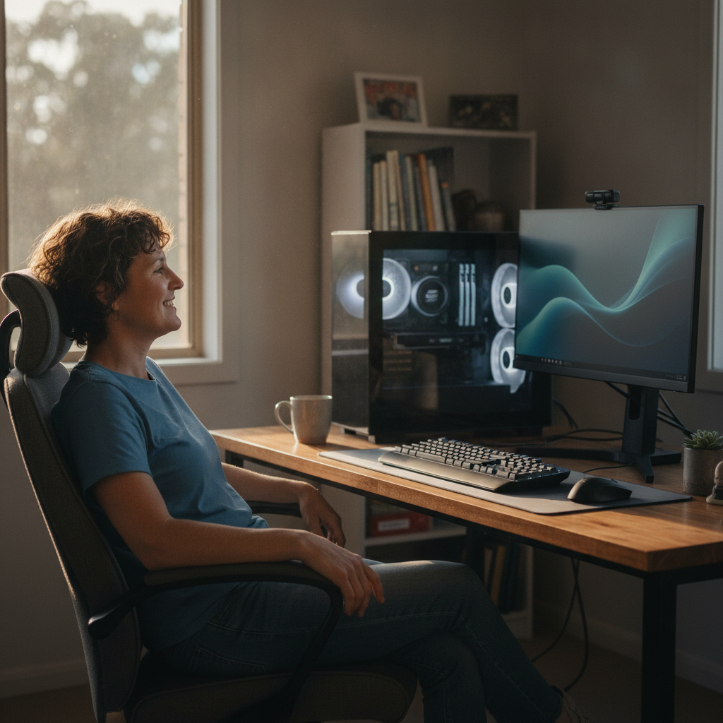 Computer cleaning in Belltrees (2337) — a local resident at home with a clean, fast, dust-free computer running cool and quiet