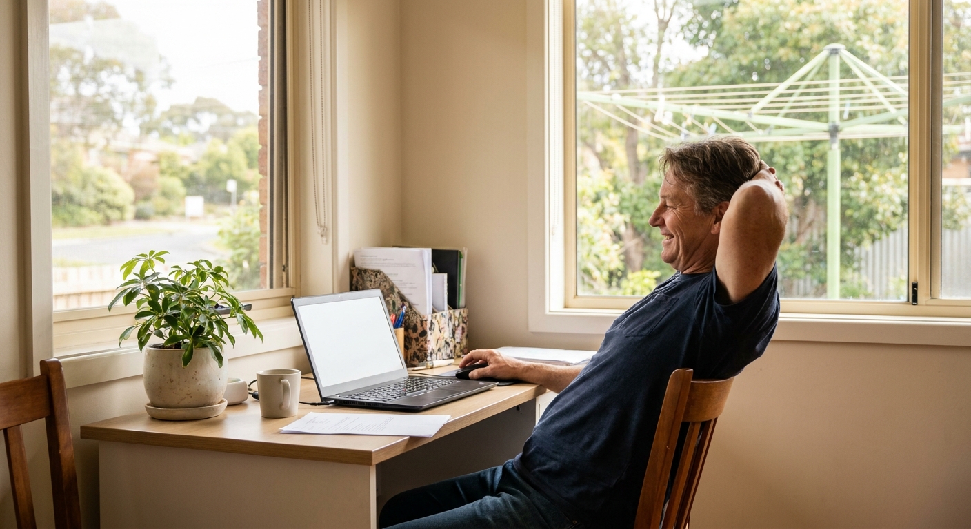 Computer cleaning in Belmont (3216) — a local resident at home with a clean, fast, dust-free computer running cool and quiet