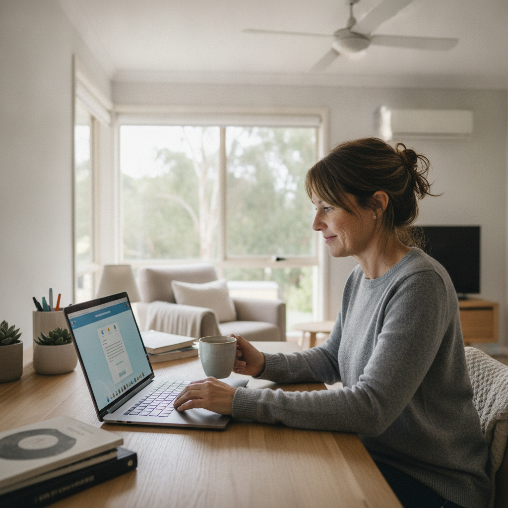 Professional computer clean-out in Belrose (2085) — a happy New South Wales resident at home with a spotless, fast, quiet machine
