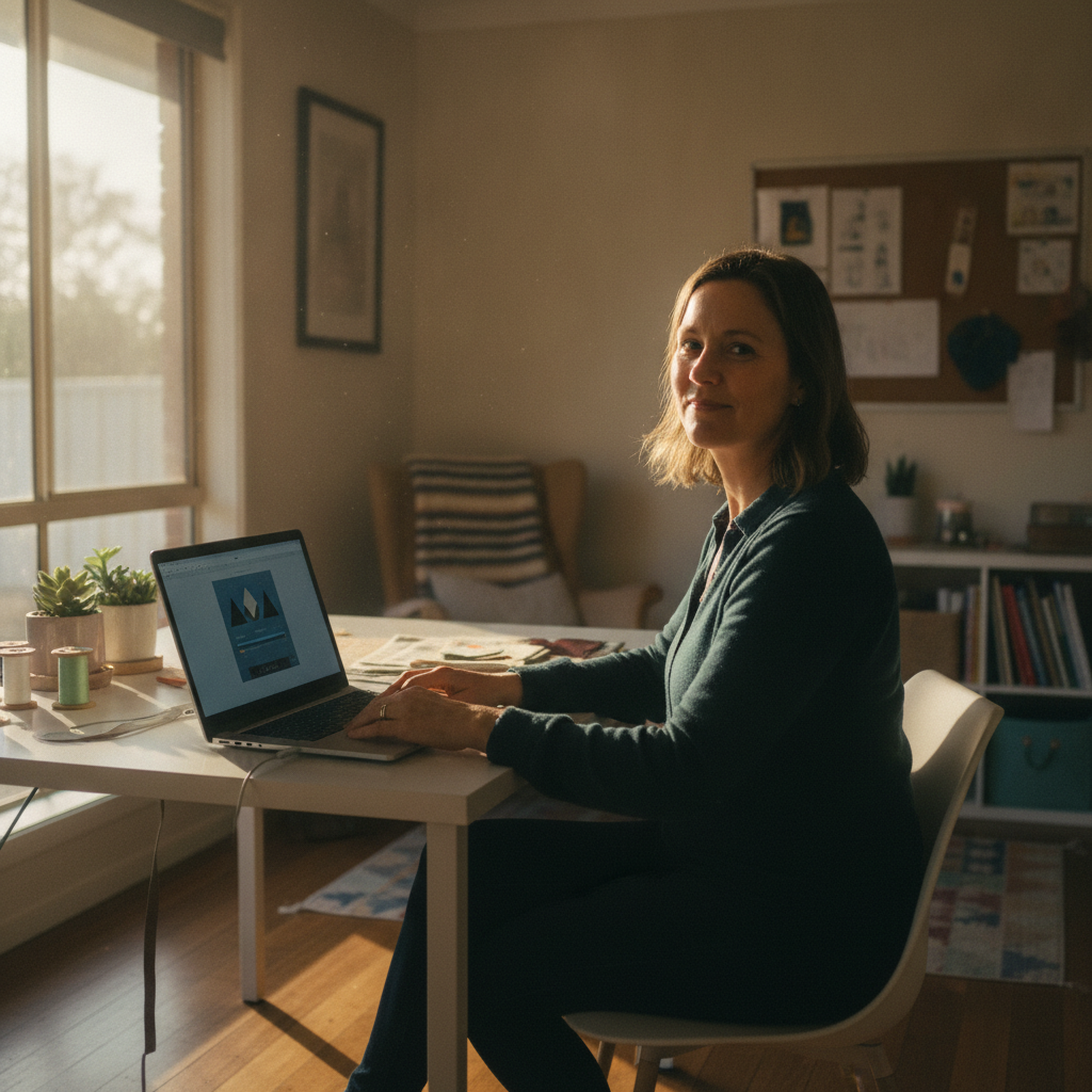 Professional computer clean-out in Berkshire Park (2765) — a happy New South Wales resident at home with a spotless, fast, quiet machine