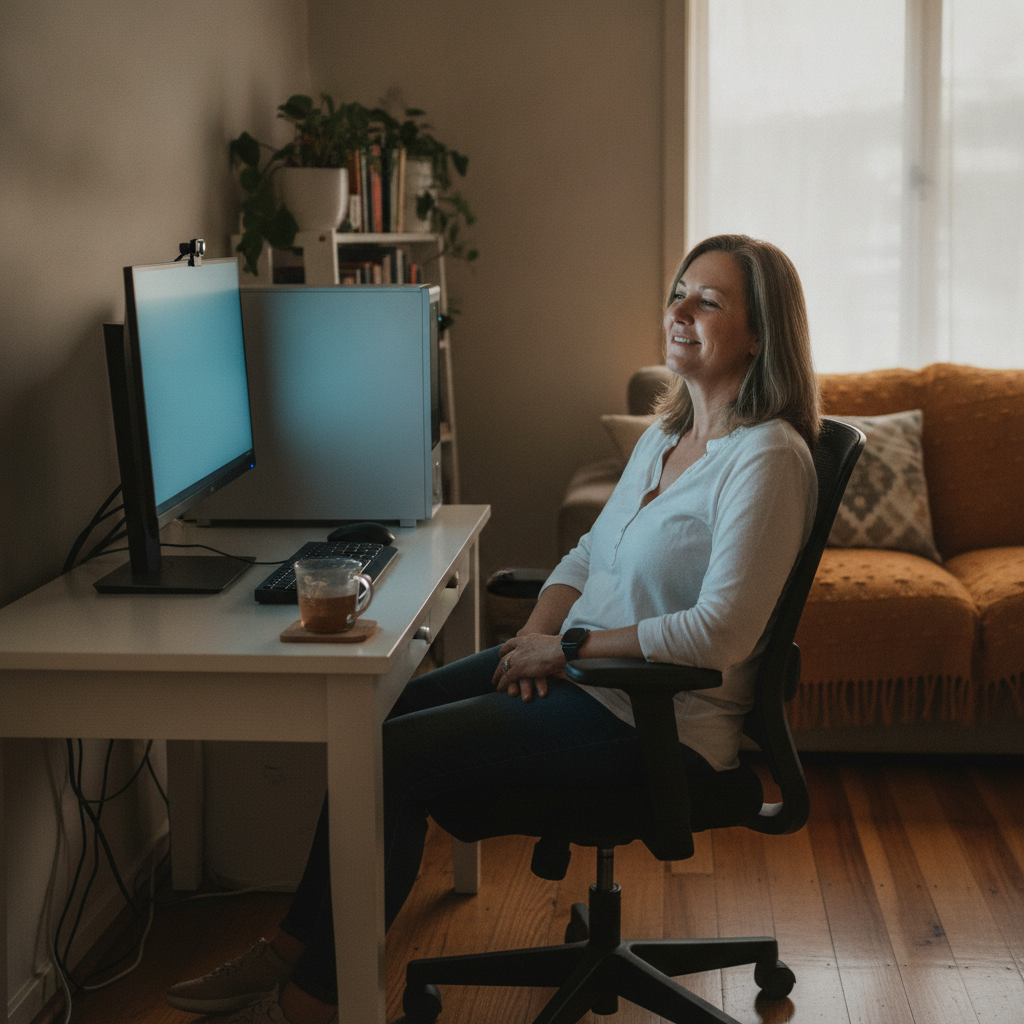 Professional computer clean-out in Bethania (4205) — a happy Queensland resident at home with a spotless, fast, quiet machine