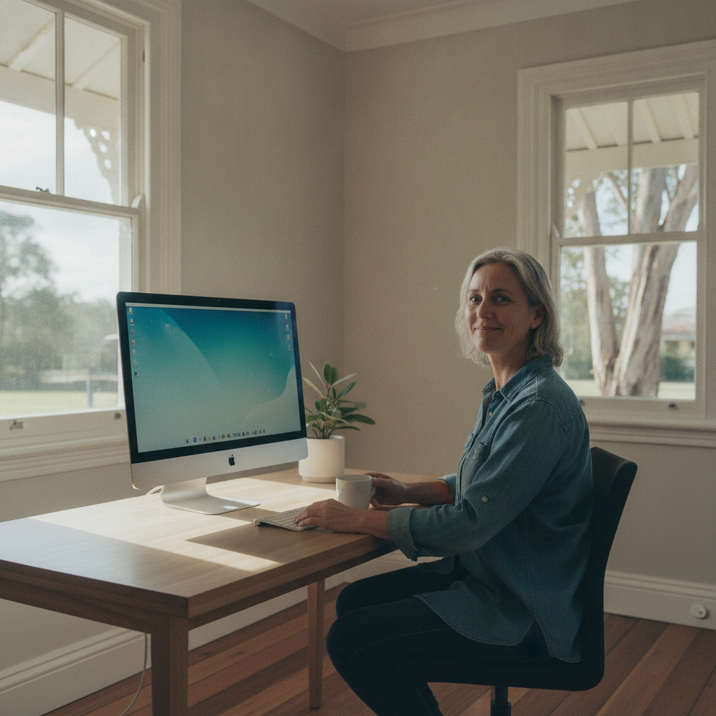 Computer cleaning in Birdlip (2655) — a local resident at home with a clean, fast, dust-free computer running cool and quiet