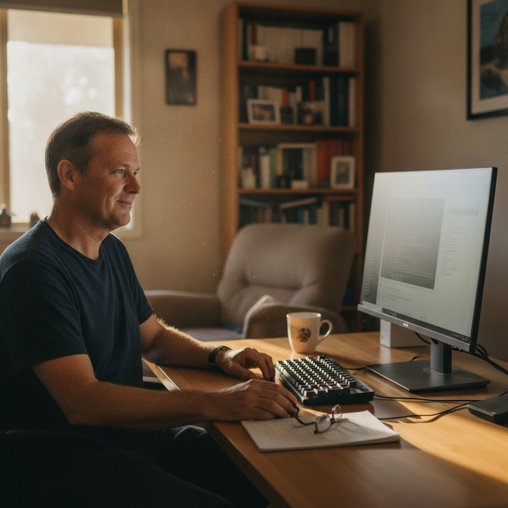 Computer cleaning in Black Mountain (2365) — a local resident at home with a clean, fast, dust-free computer running cool and quiet