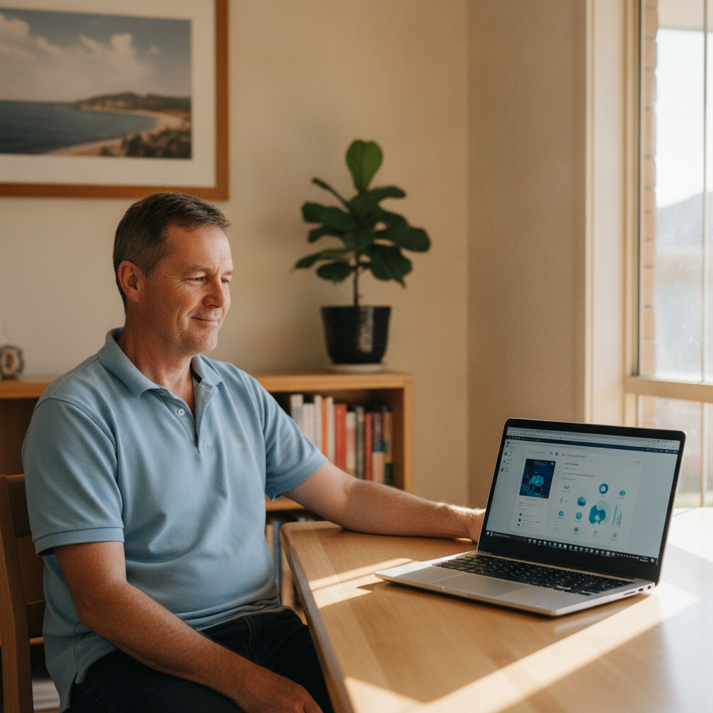 Professional computer clean-out in Blakeview (5114) — a happy South Australia resident at home with a spotless, fast, quiet machine