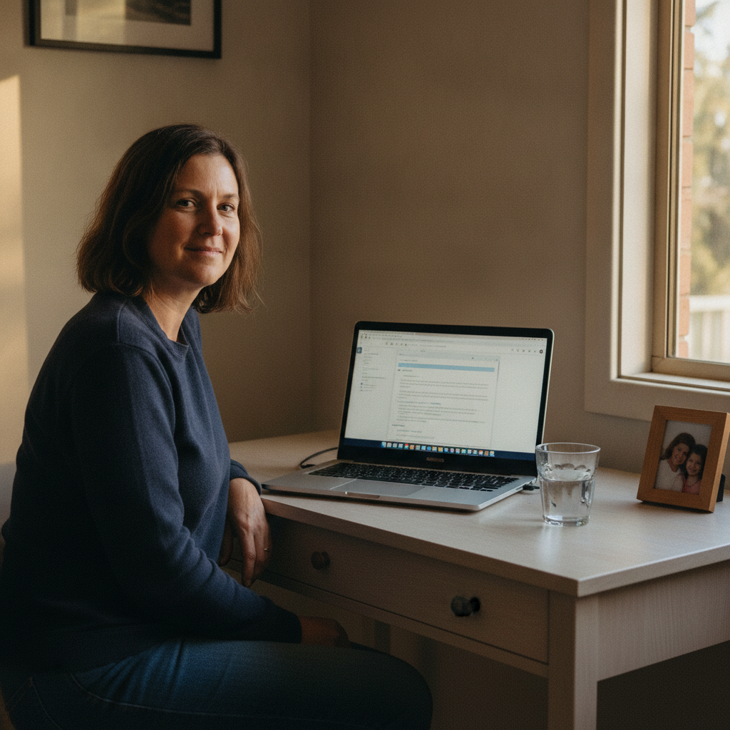 Professional computer clean-out in Bobin (2429) — a happy New South Wales resident at home with a spotless, fast, quiet machine