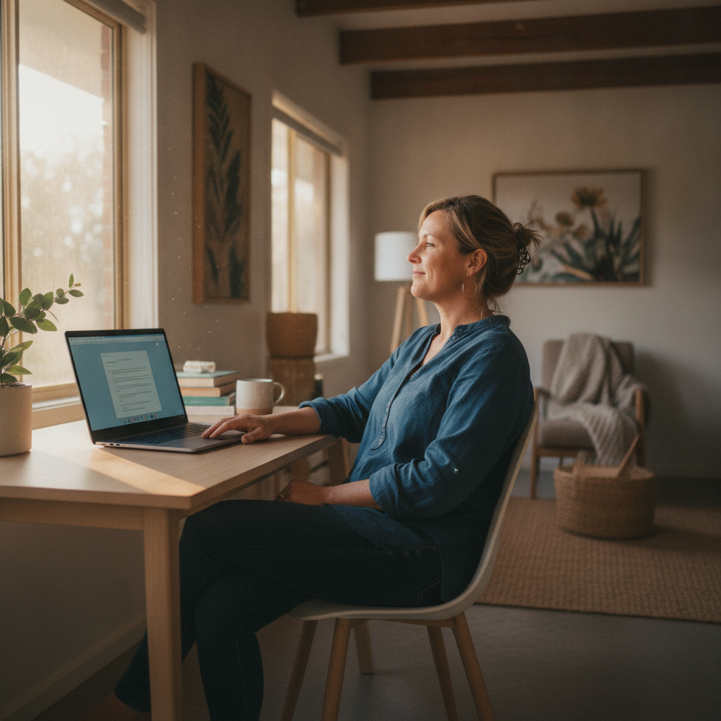 Professional computer clean-out in Bogee (2849) — a happy New South Wales resident at home with a spotless, fast, quiet machine