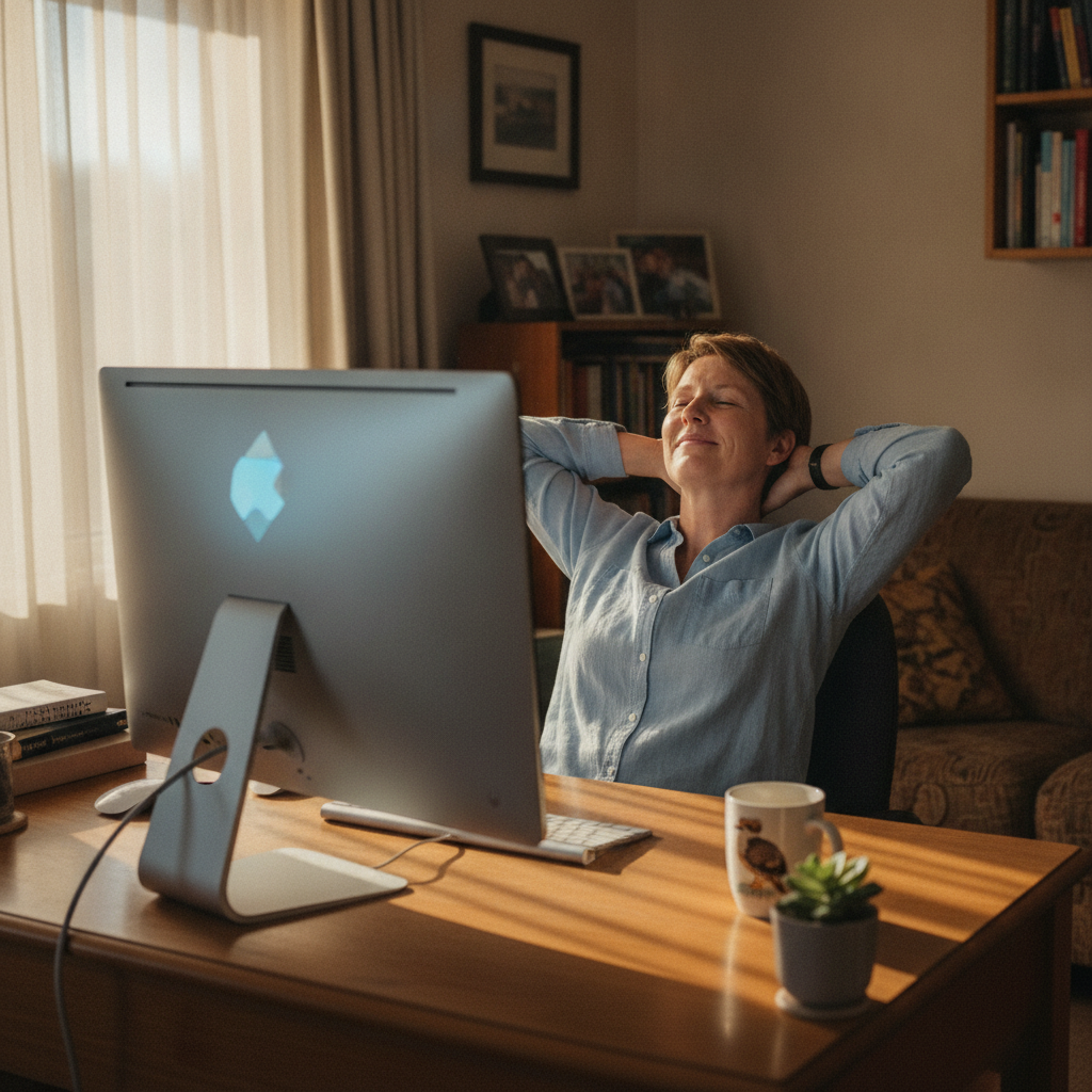Professional computer clean-out in Bolivar (5110) — a happy South Australia resident at home with a spotless, fast, quiet machine