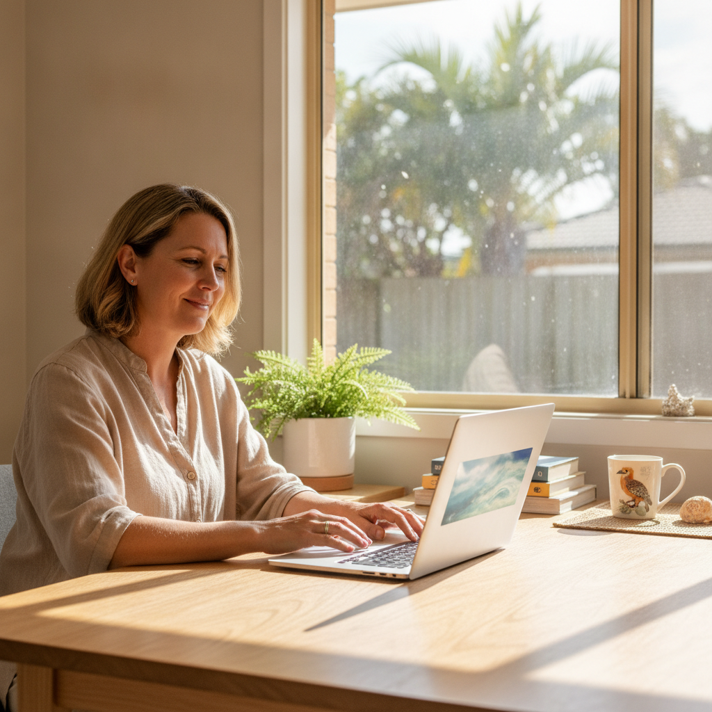 Computer cleaning in Bongaree (4507) — a local resident at home with a clean, fast, dust-free computer running cool and quiet