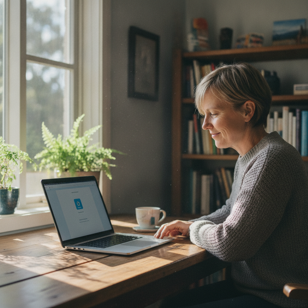 Professional computer clean-out in Bonnet Hill (7053) — a happy Tasmania resident at home with a spotless, fast, quiet machine