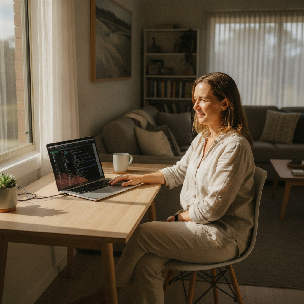 Computer cleaning in Bonny Hills (2445) — a local resident at home with a clean, fast, dust-free computer running cool and quiet