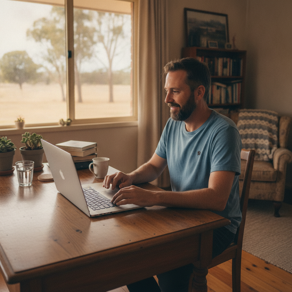 Professional computer clean-out in Boolarra (3870) — a happy Victoria resident at home with a spotless, fast, quiet machine
