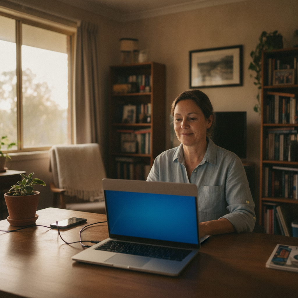 Computer cleaning in Border Ranges (2474) — a local resident at home with a clean, fast, dust-free computer running cool and quiet