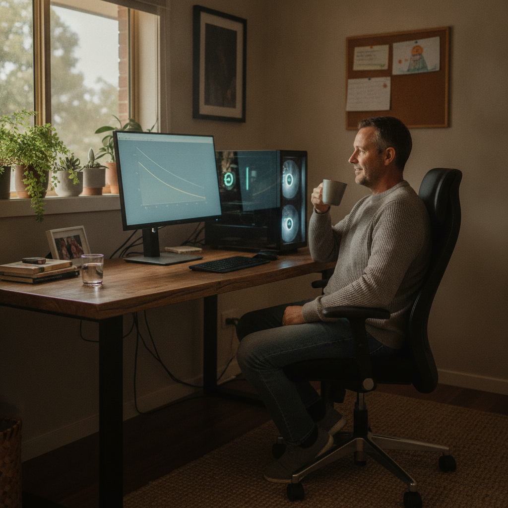 Computer cleaning in Bossley Park (2176) — a local resident at home with a clean, fast, dust-free computer running cool and quiet