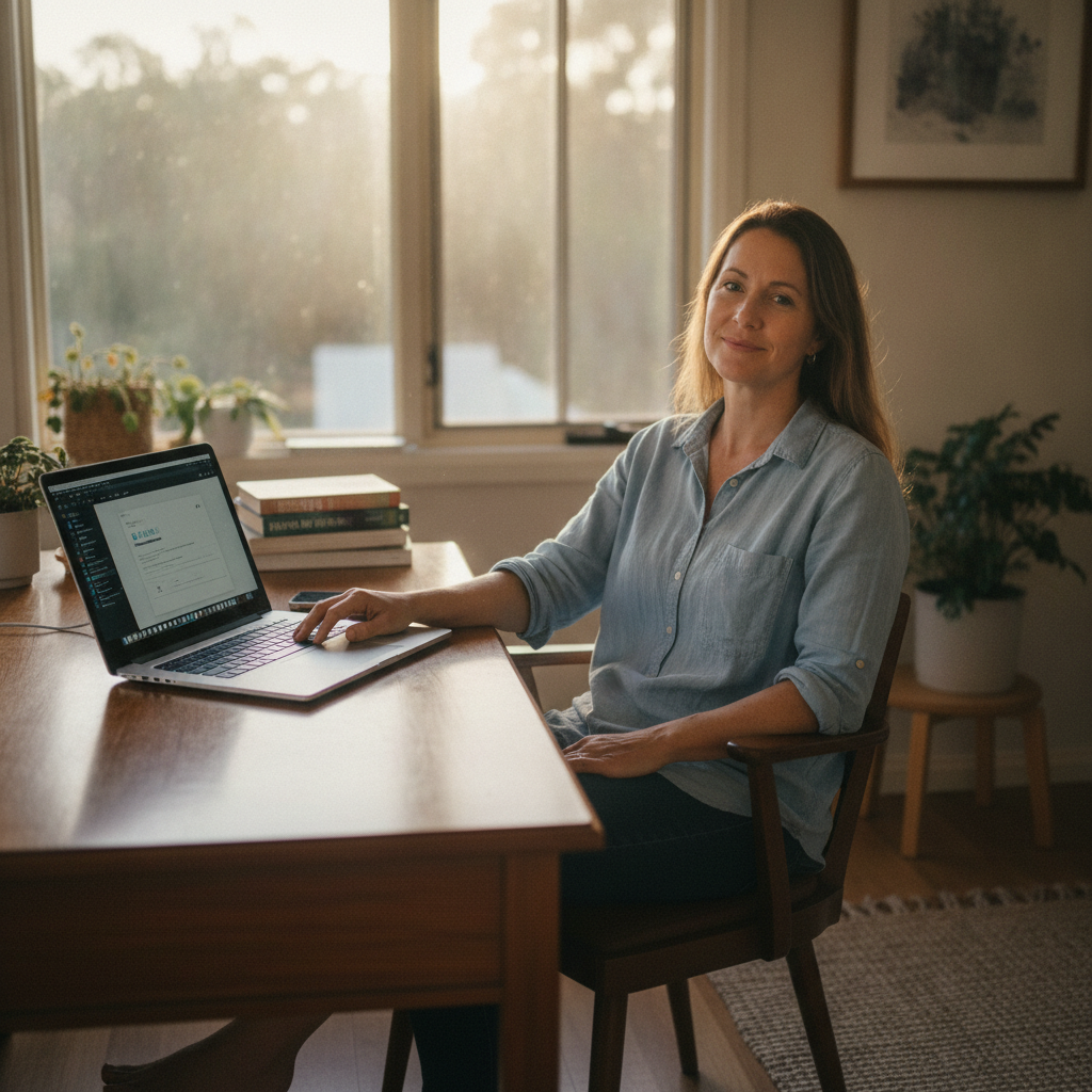 Professional computer clean-out in Bottle Creek (2469) — a happy New South Wales resident at home with a spotless, fast, quiet machine