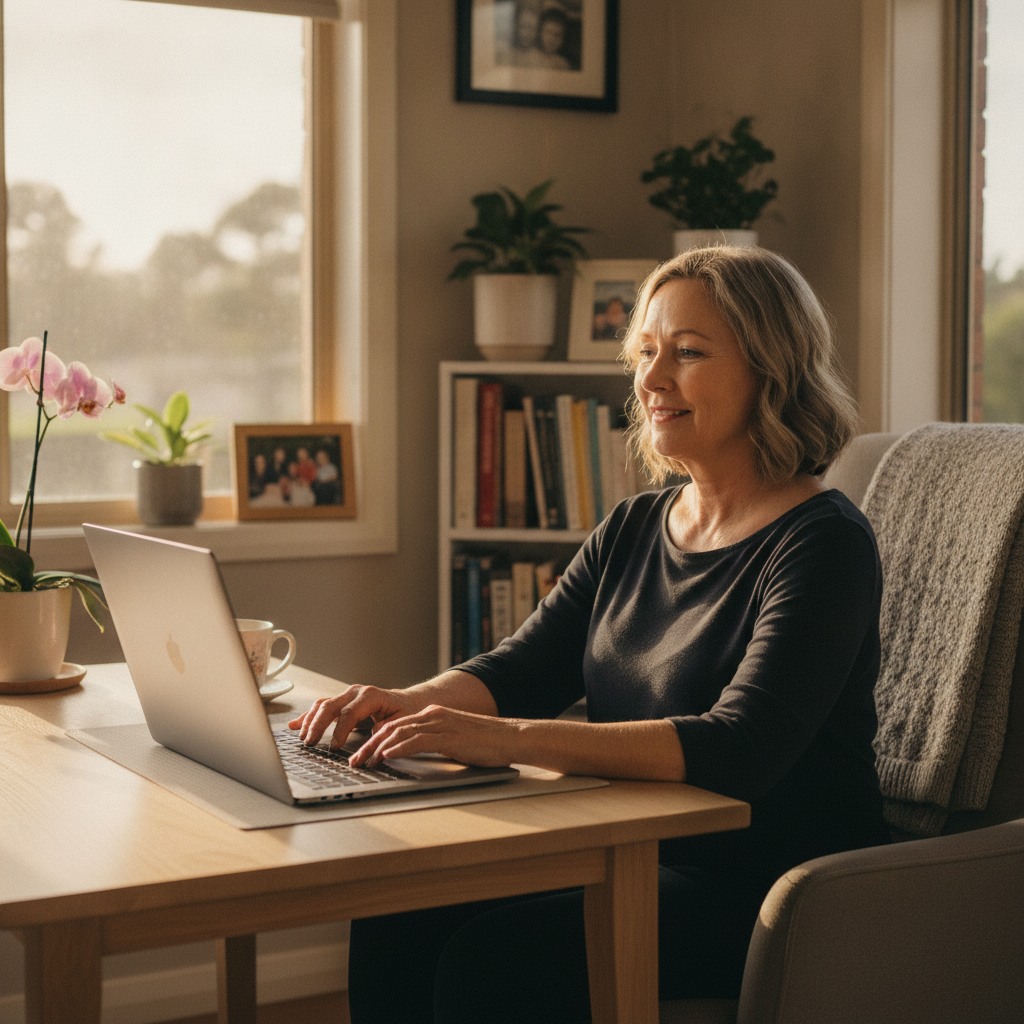 Professional computer clean-out in Bowenfels (2790) — a happy New South Wales resident at home with a spotless, fast, quiet machine