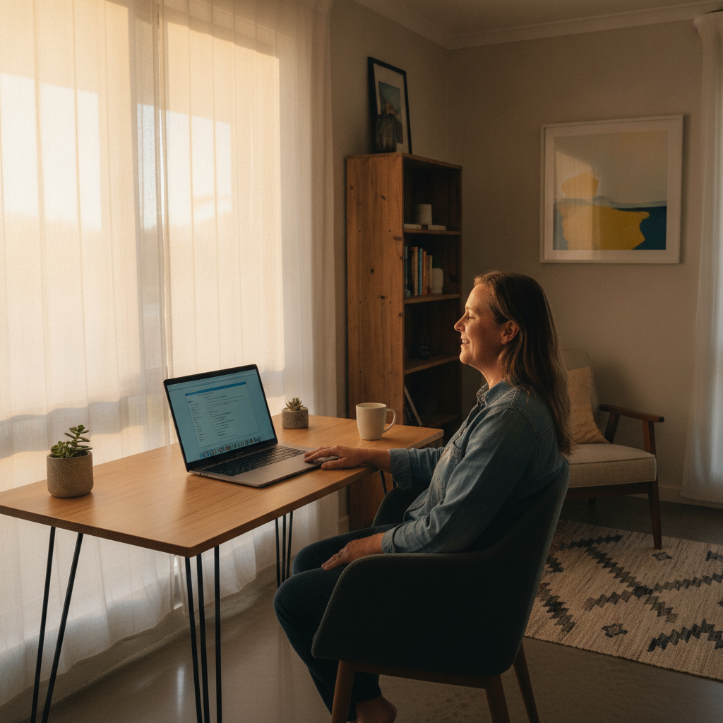 Computer cleaning in Boyanup (6237) — a local resident at home with a clean, fast, dust-free computer running cool and quiet