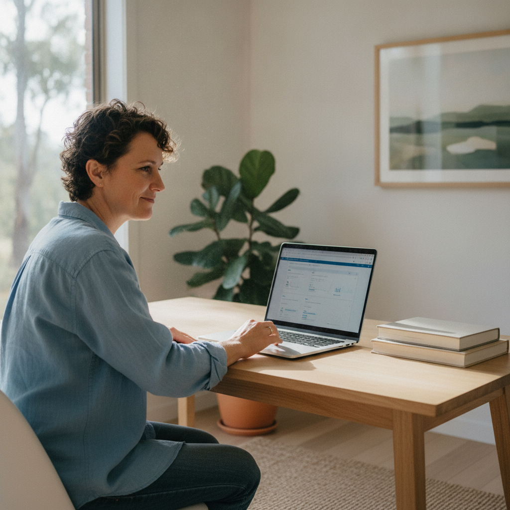 Professional computer clean-out in Brayton (2579) — a happy New South Wales resident at home with a spotless, fast, quiet machine