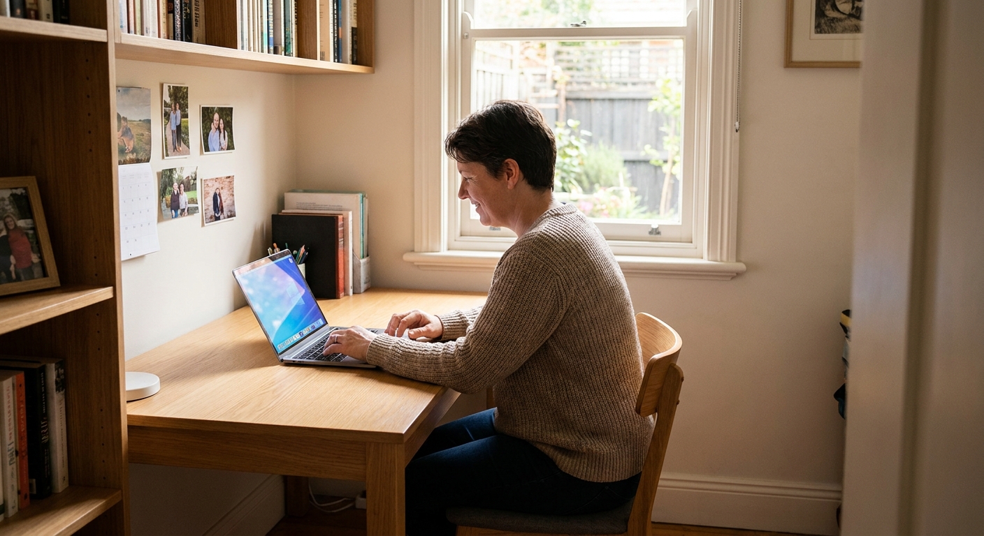 Computer cleaning in Brighton (3186) — a local resident at home with a clean, fast, dust-free computer running cool and quiet