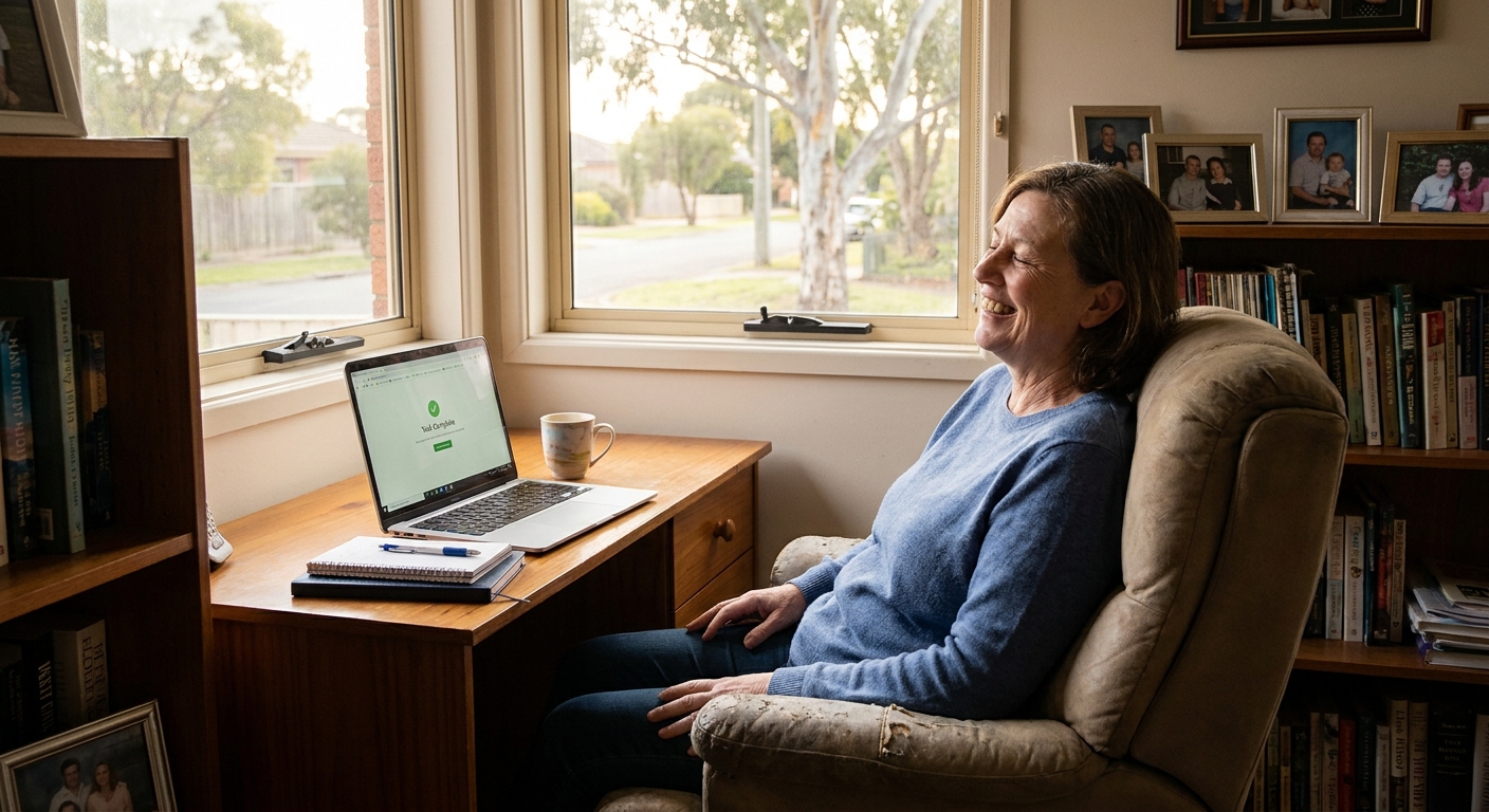 Computer cleaning in Broadmeadows (3047) — a local resident at home with a clean, fast, dust-free computer running cool and quiet