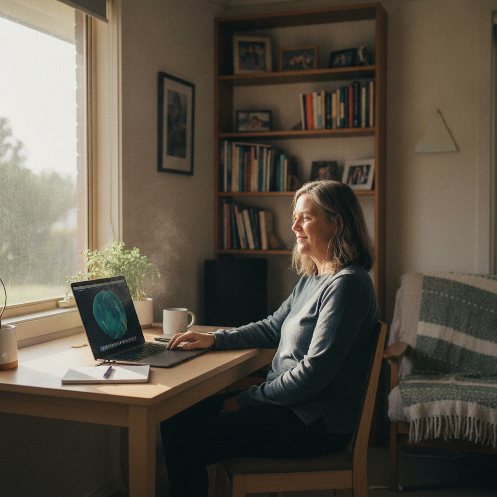 Professional computer clean-out in Broadwater (2549) — a happy New South Wales resident at home with a spotless, fast, quiet machine