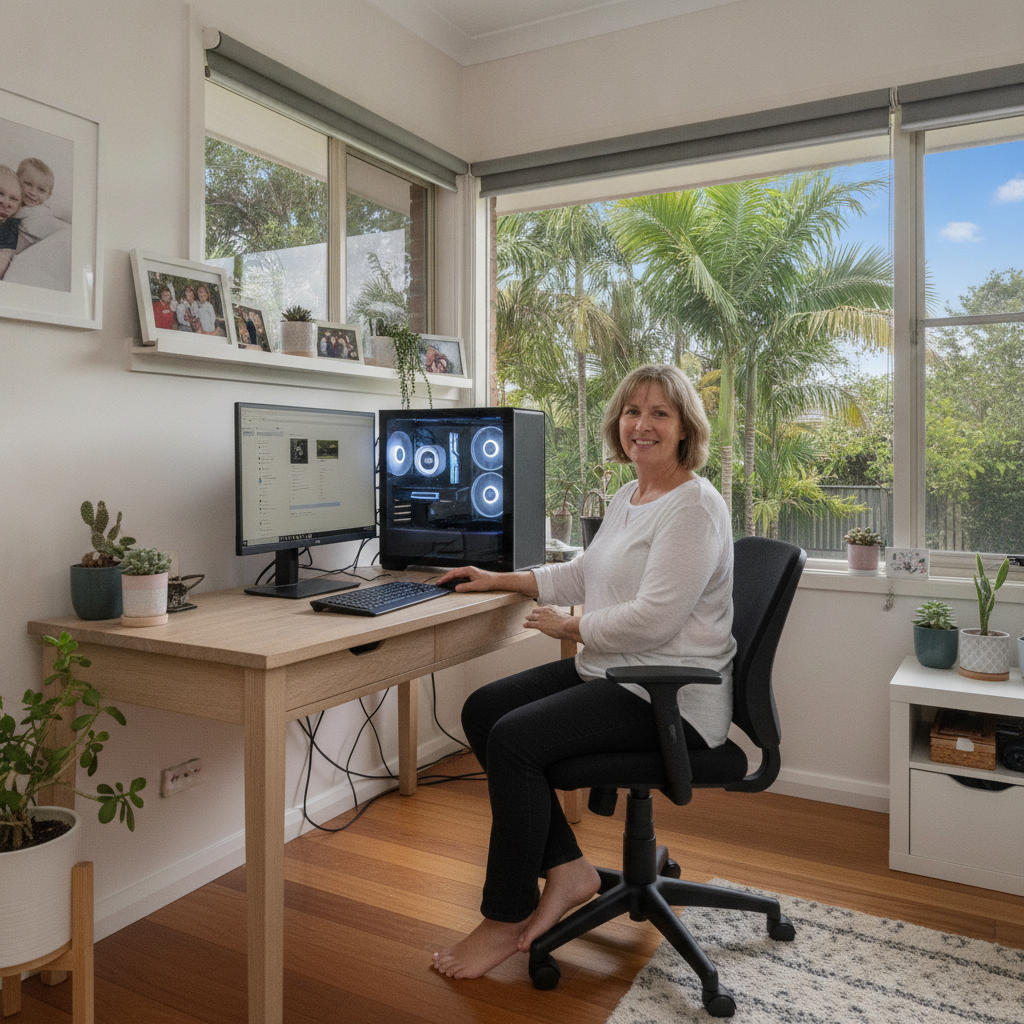 Computer cleaning in Brooklet (2479) — a local resident at home with a clean, fast, dust-free computer running cool and quiet