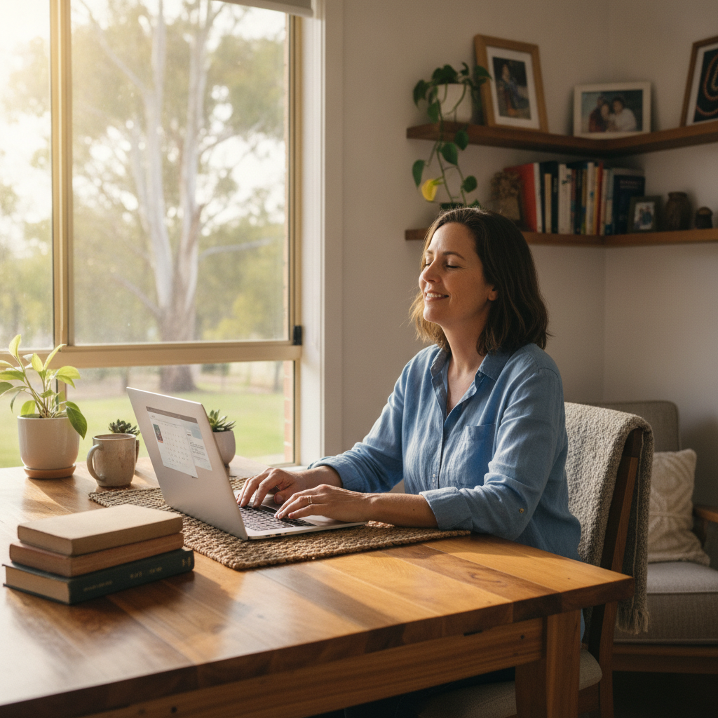 Professional computer clean-out in Bulahdelah (2423) — a happy New South Wales resident at home with a spotless, fast, quiet machine