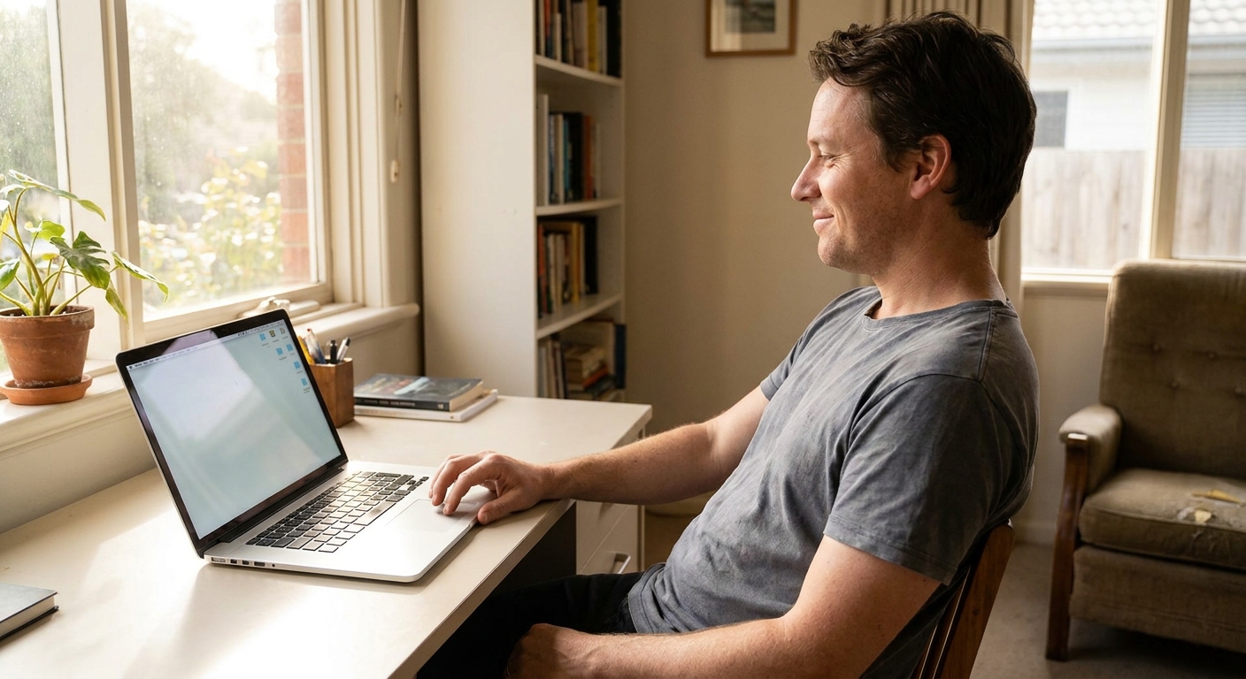 Computer cleaning in Burnside (3023) — a local resident at home with a clean, fast, dust-free computer running cool and quiet