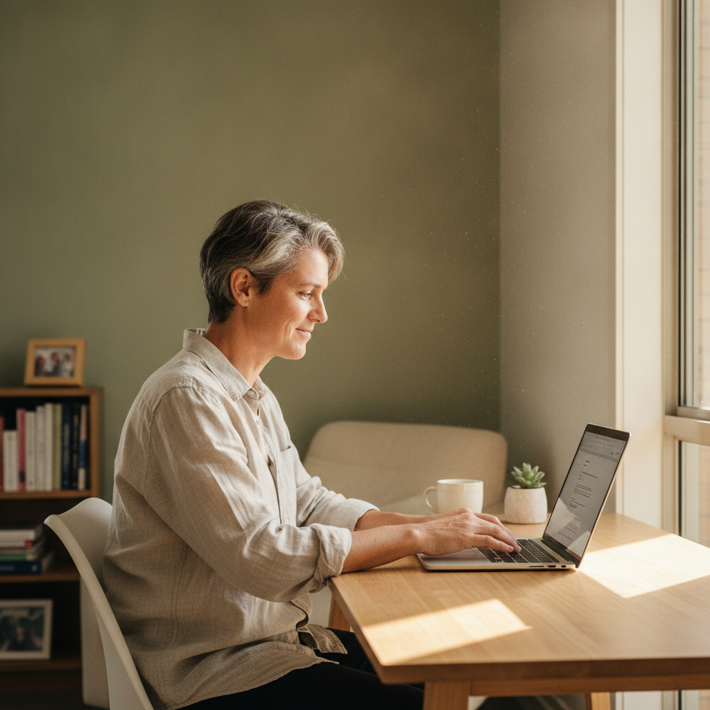 Professional computer clean-out in Calamvale (4116) — a happy Queensland resident at home with a spotless, fast, quiet machine