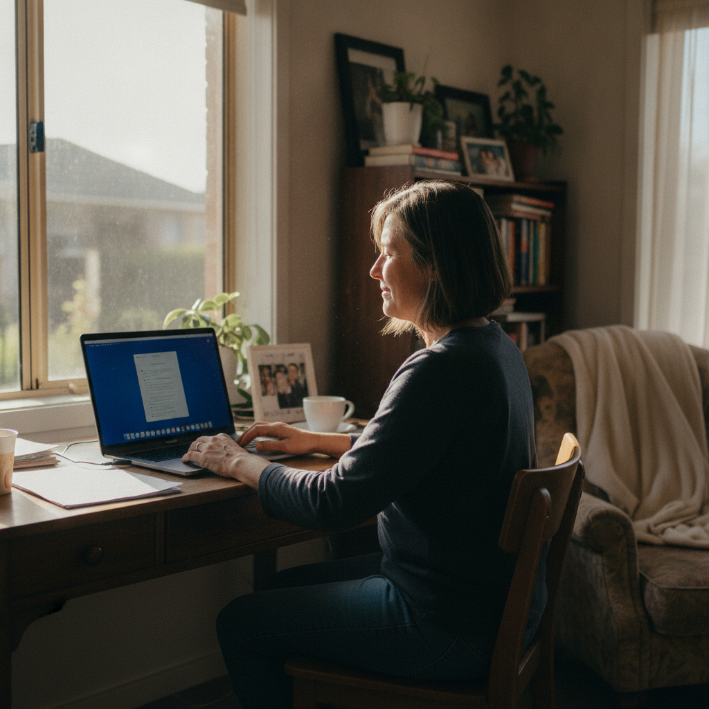 Computer cleaning in Callaghan (2308) — a local resident at home with a clean, fast, dust-free computer running cool and quiet