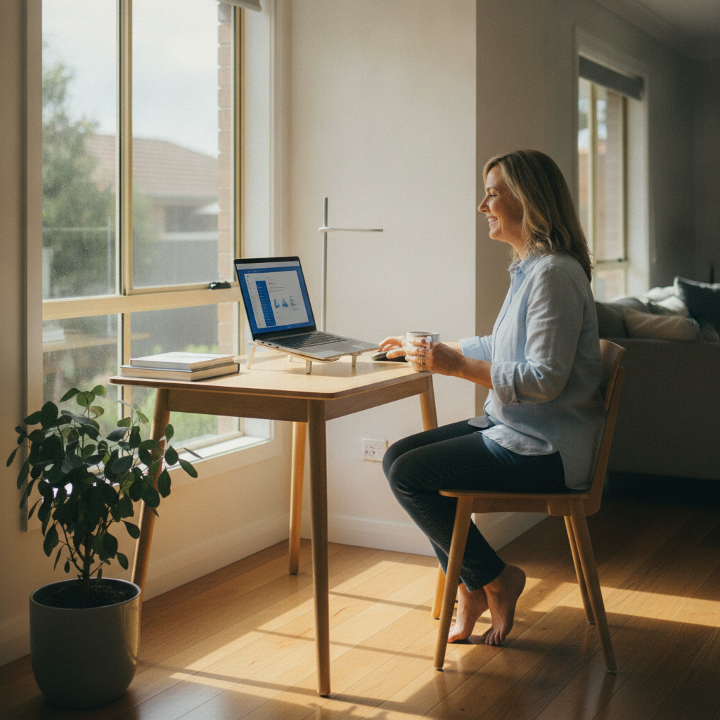 Professional computer clean-out in Cambra (2420) — a happy New South Wales resident at home with a spotless, fast, quiet machine
