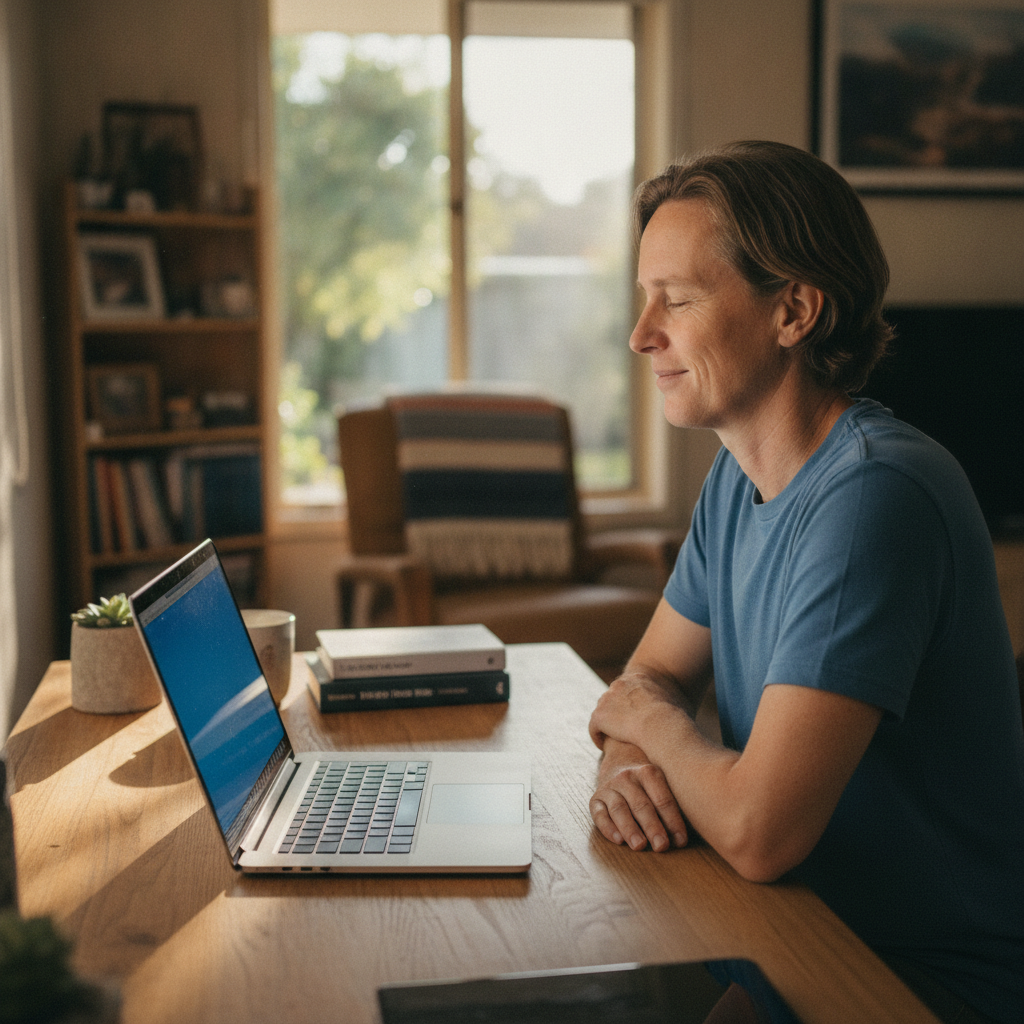 Computer cleaning in Carlisle (6101) — a local resident at home with a clean, fast, dust-free computer running cool and quiet