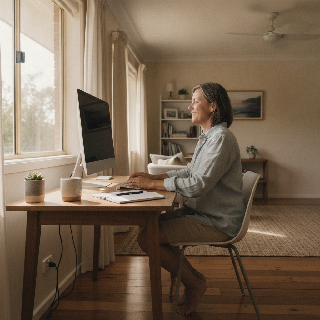 Computer cleaning in Carmel (6076) — a local resident at home with a clean, fast, dust-free computer running cool and quiet