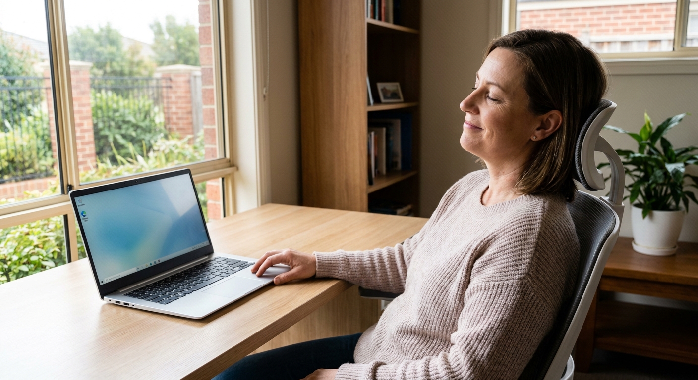 Computer cleaning in Caroline Springs (3023) — a local resident at home with a clean, fast, dust-free computer running cool and quiet