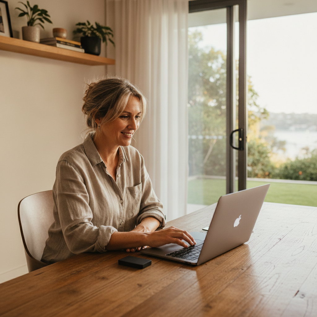 Professional computer clean-out in Castle Cove (2069) — a happy New South Wales resident at home with a spotless, fast, quiet machine