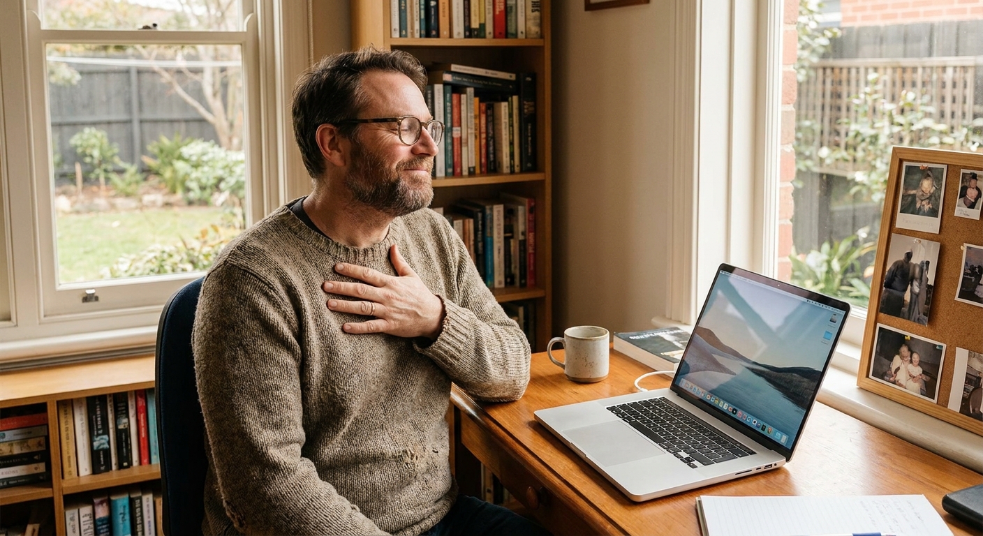 Computer cleaning in Caulfield (3162) — a local resident at home with a clean, fast, dust-free computer running cool and quiet