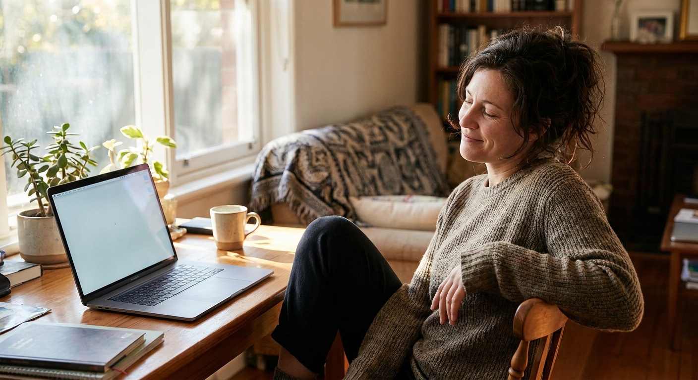 Computer cleaning in Caulfield South (3162) — a local resident at home with a clean, fast, dust-free computer running cool and quiet