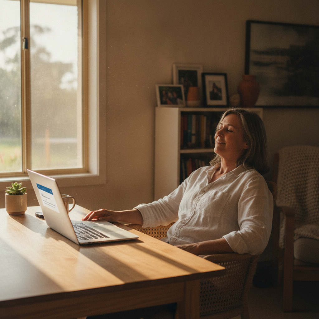 Computer cleaning in Cedar Creek (2325) — a local resident at home with a clean, fast, dust-free computer running cool and quiet