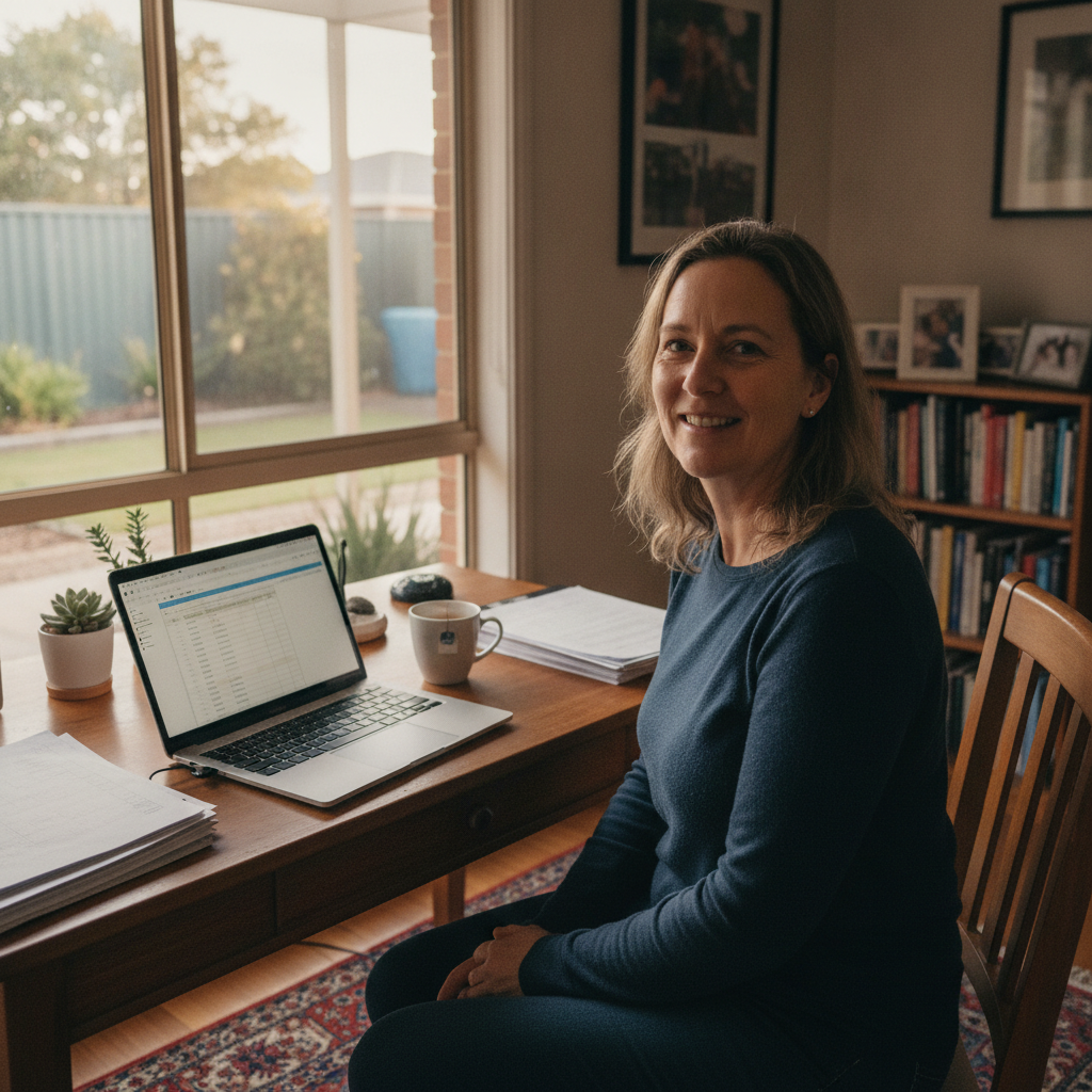 Professional computer clean-out in Chain Valley Bay (2259) — a happy New South Wales resident at home with a spotless, fast, quiet machine