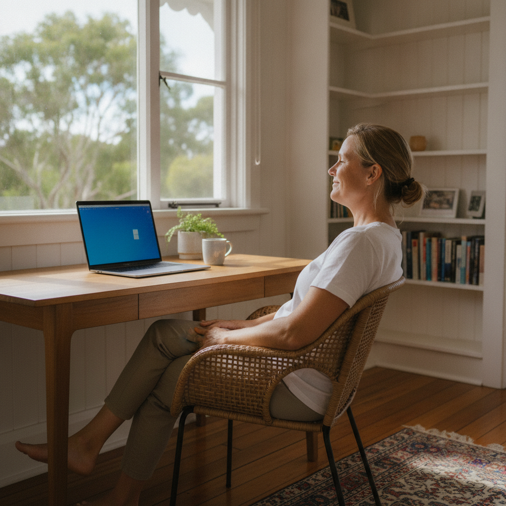 Professional computer clean-out in Chambers Flat (4133) — a happy Queensland resident at home with a spotless, fast, quiet machine