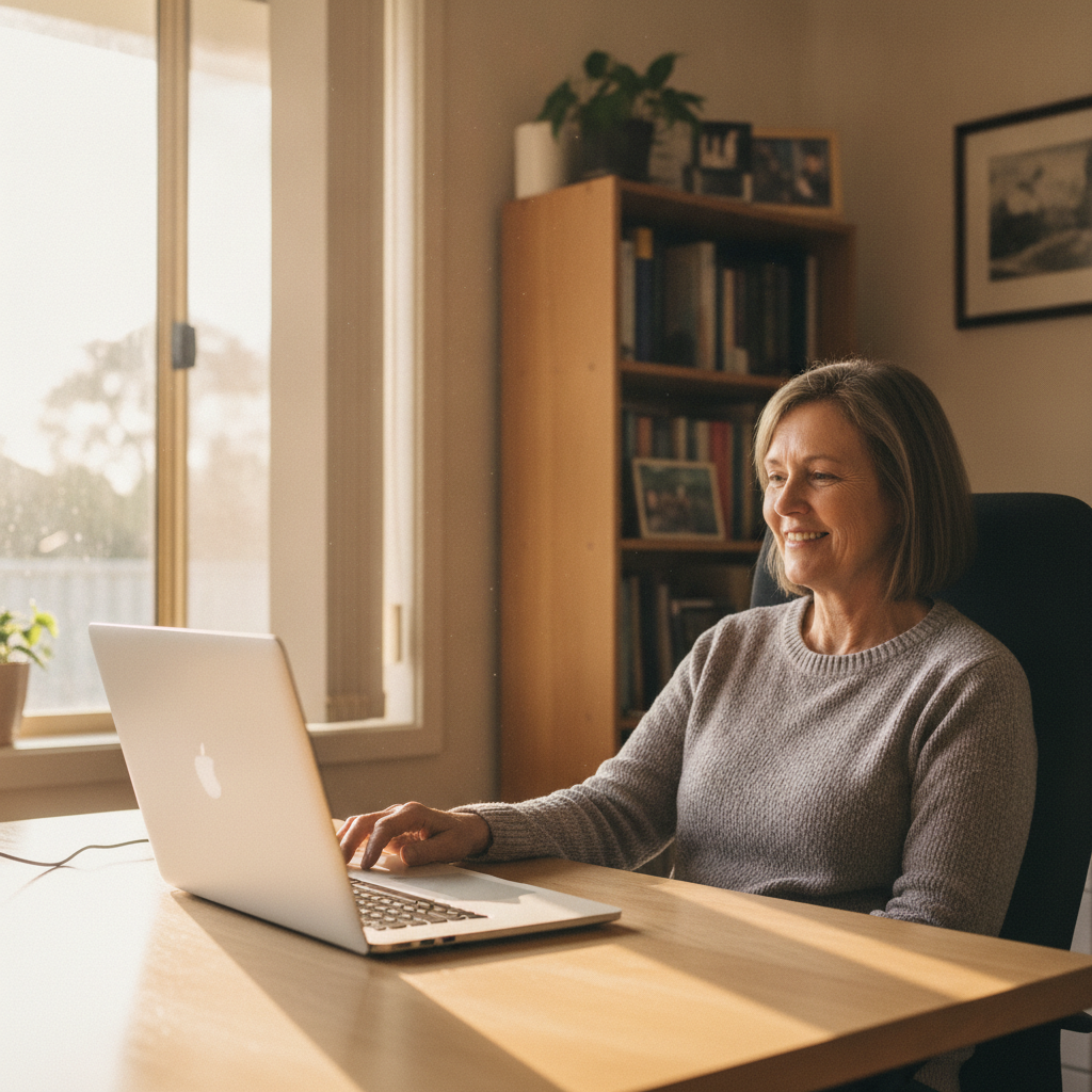 Computer cleaning in Chandler (4155) — a local resident at home with a clean, fast, dust-free computer running cool and quiet